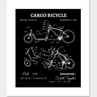 Bicycle  - Cargo Bicycle Patent - Cycling Collection - Gift Idea for Cyclist / cyclist patent present Posters and Art